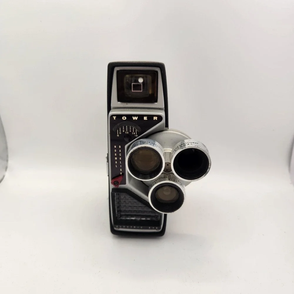 Sears Tower Triple Lens 8mm Movie Camera Model 584.91891 Vintage Shutter Tested